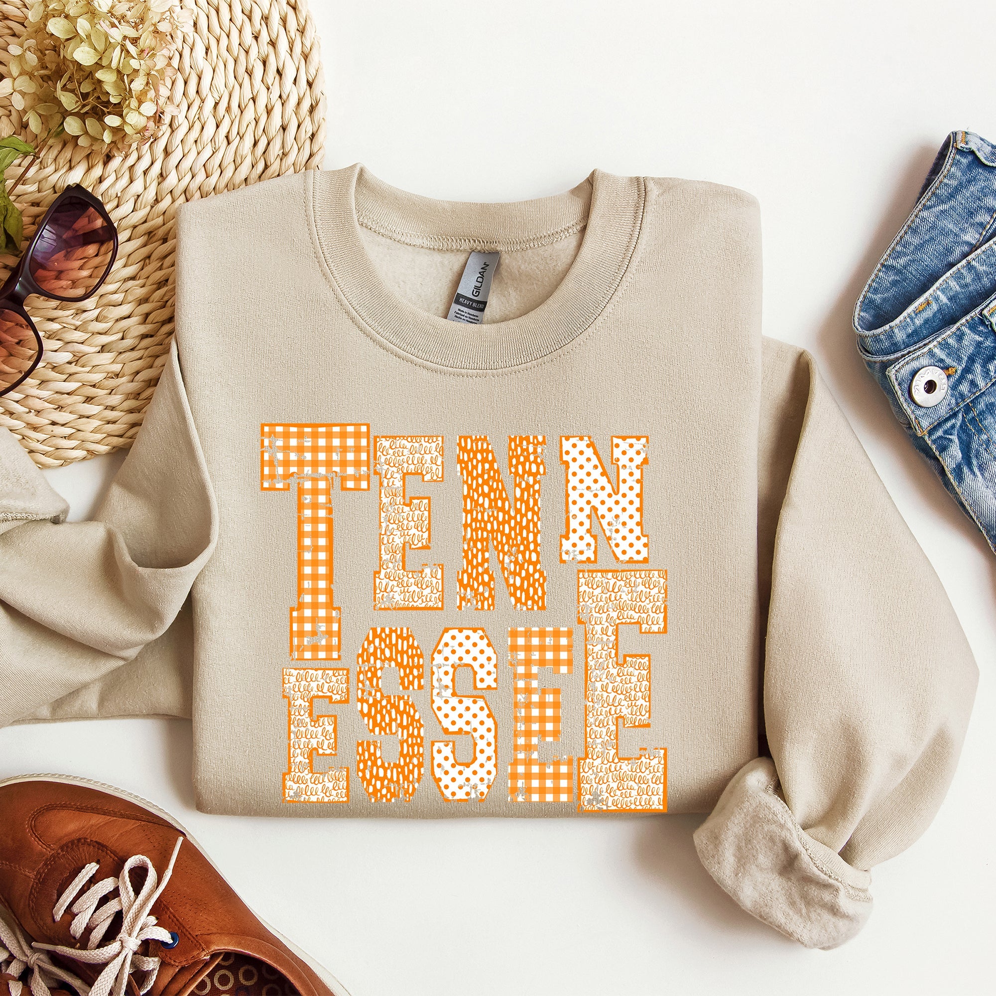 Tennessee Spirit Volunteers Smokey Vols Graphic Heritage Edition Vintage Inspired Soft Fleece Sweatshirt