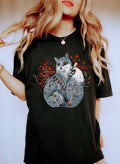 Scandinavian Fox Folk Animal Illustration in Nordic Folk Art Style Comfort Colors Tee