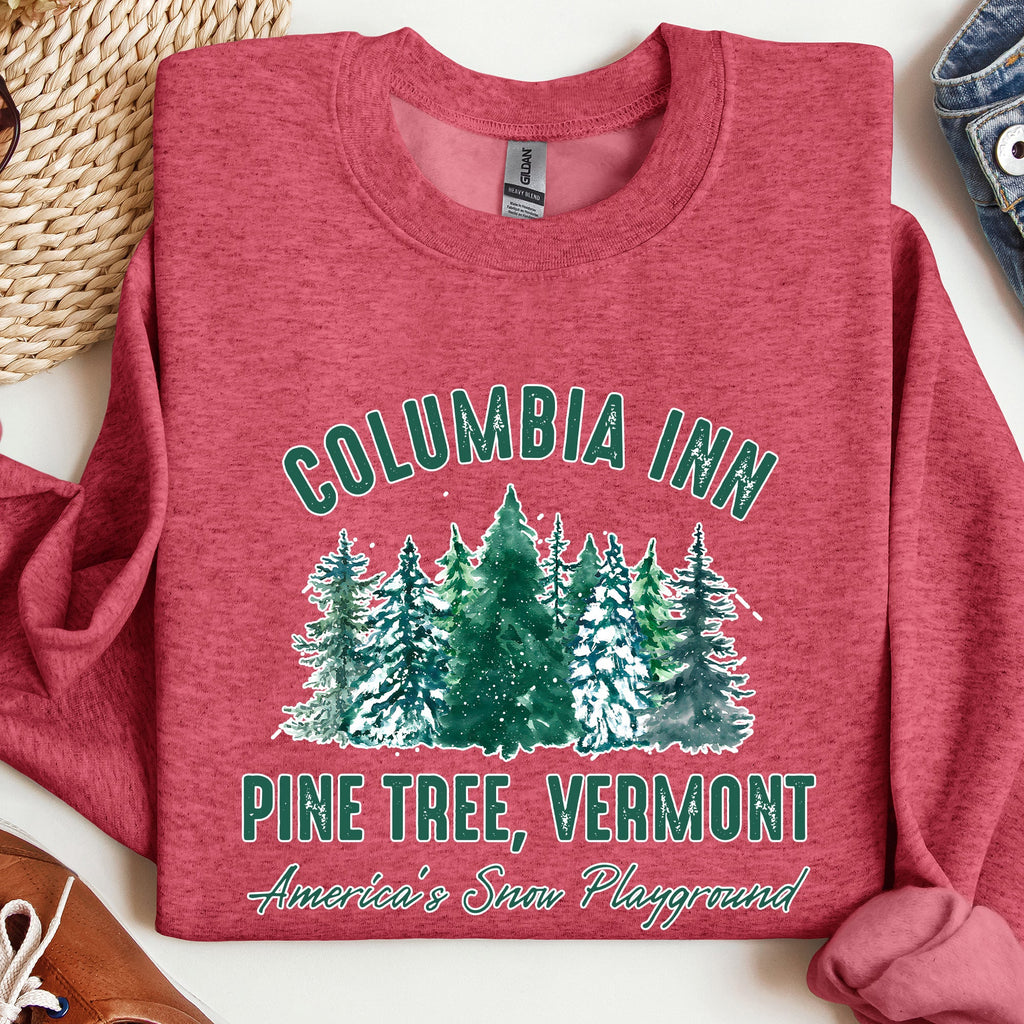 Columbia Inn White Christmas Movie Classic Musical Cozy Vintage Inspired Sweatshirt