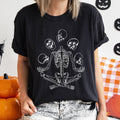 Skeleton Juggling Retro Halloween Night Party Scene Illustration Comfort Colors Tee
