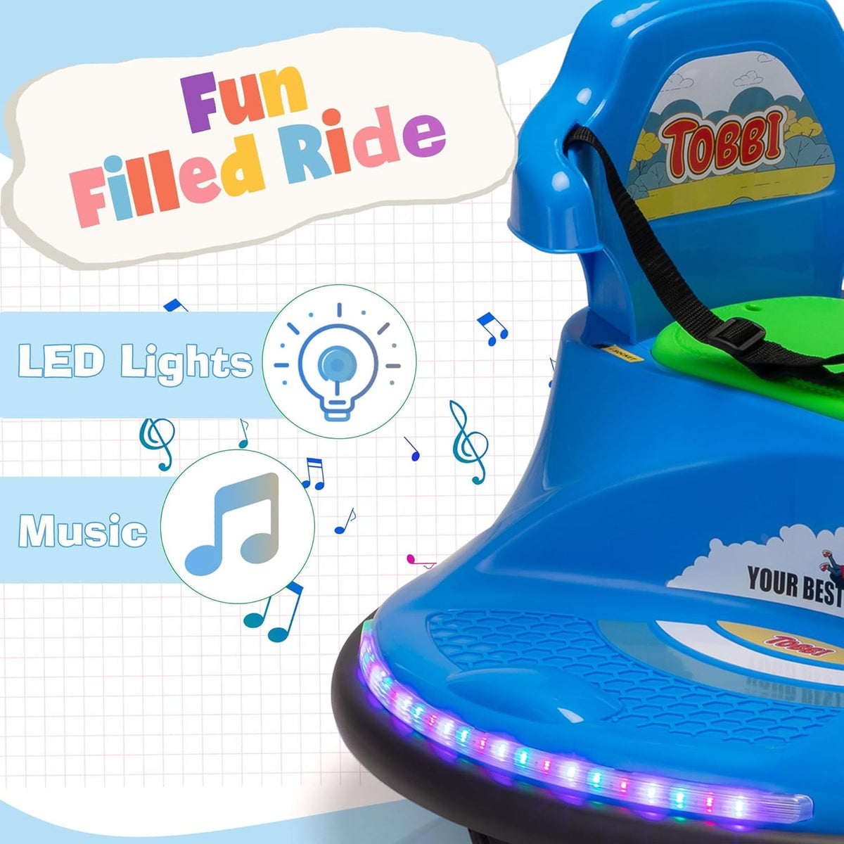 12V Electric Snail Baby Bumper Car Ride-On Toy with Remote Control for Kids