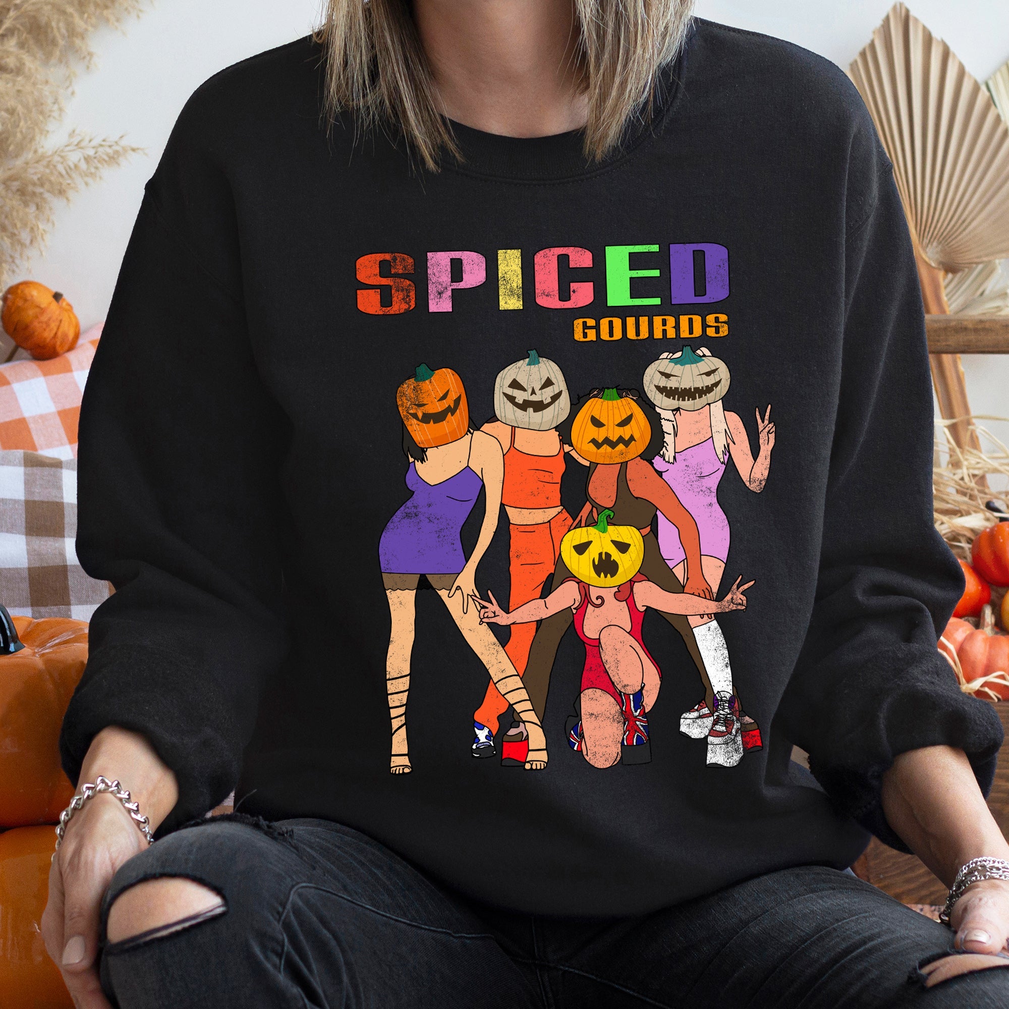 Spiced Gourds Halloween Harvest Moon Patchwork Parade Spooktacular Collectible Sweatshirt
