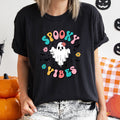 Spooky Vibes Ghost Retro Halloween Night Spirit Edition Deluxe Comfort Colors Tee