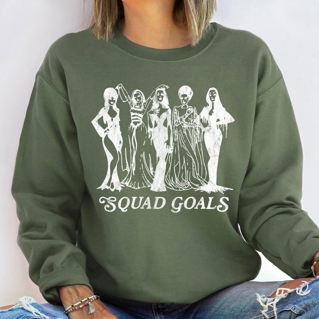 Squad Goals Halloween Spooky Season Cozy Night Out Ready For Fall Crew Edition Sweatshirt