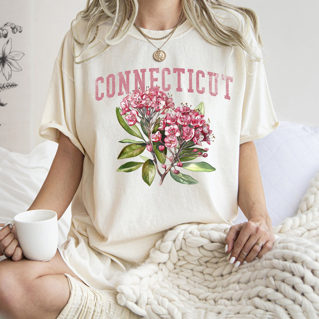 Connecticut State Flower Comfort Colors Tee