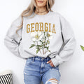 Georgia State Flower Emblem and Heritage Classic Botanical Illustration Sweatshirt