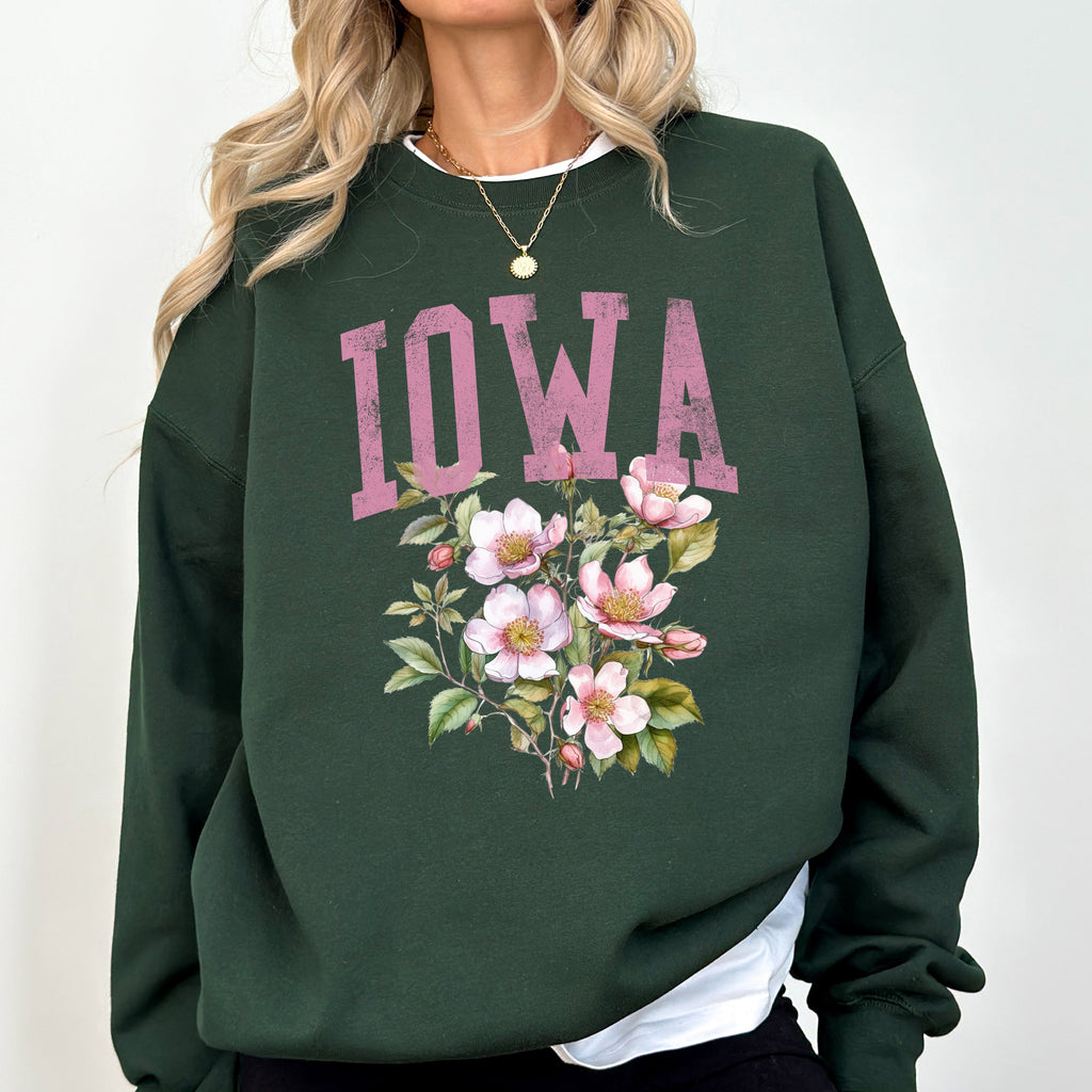 Iowa State Flower Forever Proud Hawkeyes State Pride Floral Emblem For Iowa State Fans Sweatshirt