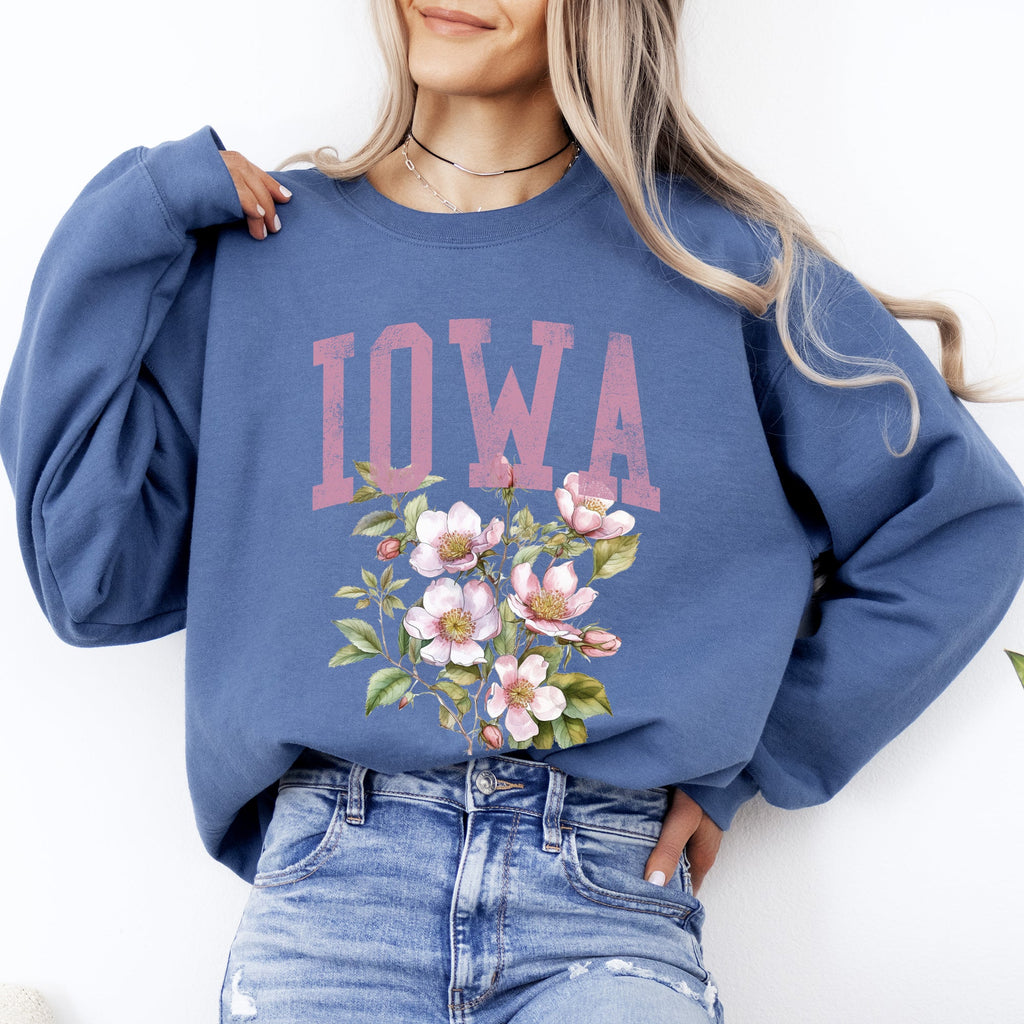 Iowa State Flower Forever Proud Hawkeyes State Pride Floral Emblem For Iowa State Fans Sweatshirt
