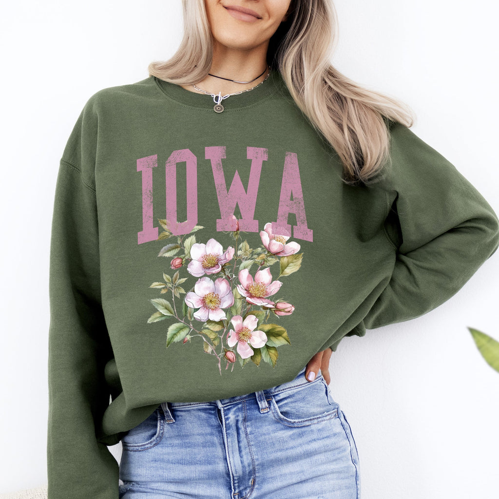Iowa State Flower Forever Proud Hawkeyes State Pride Floral Emblem For Iowa State Fans Sweatshirt