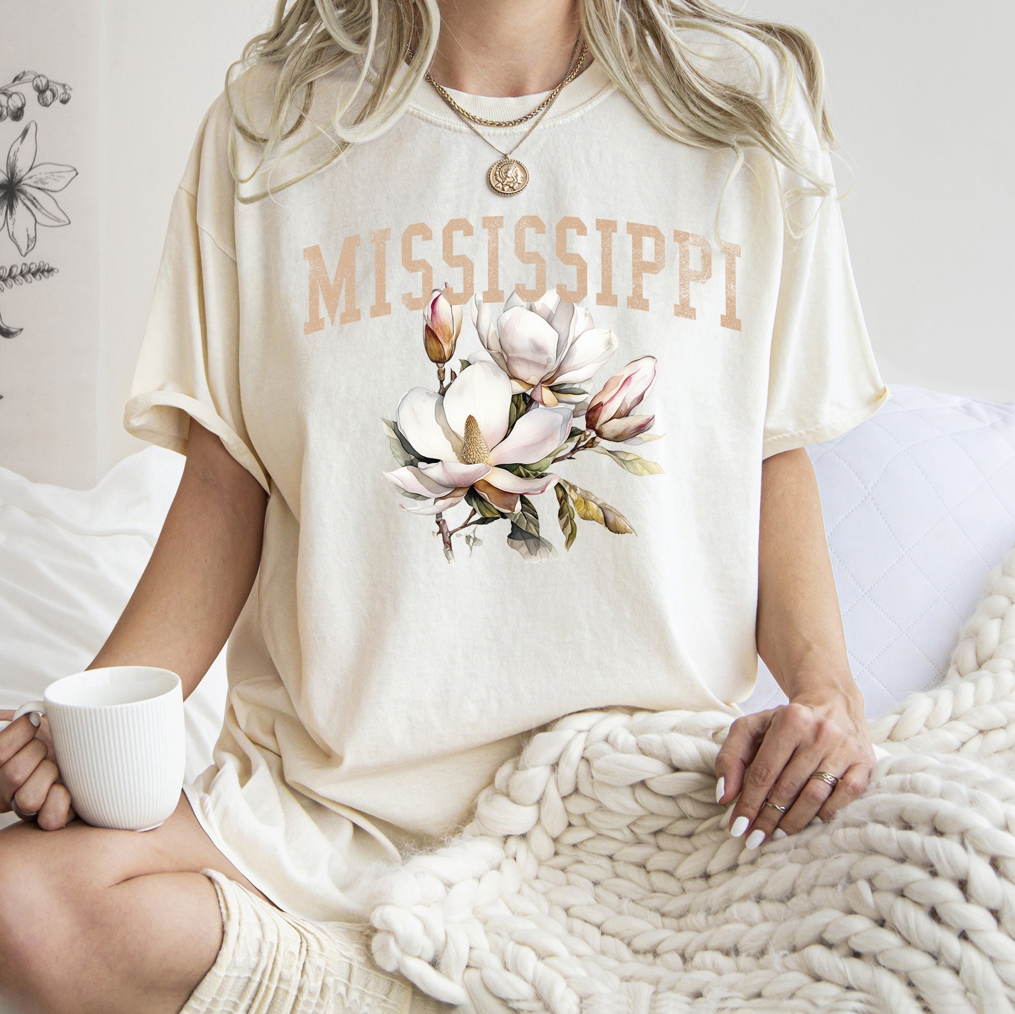 Mississippi State Flower Comfort Colors Tee