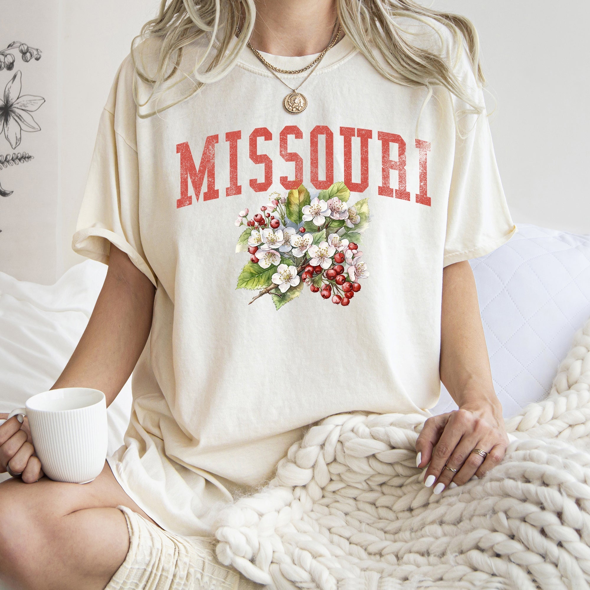 Missouri State Flower Botanical Illustration Celebrating Missouri Native Flora And Prairie Charm Comfort Colors Tee