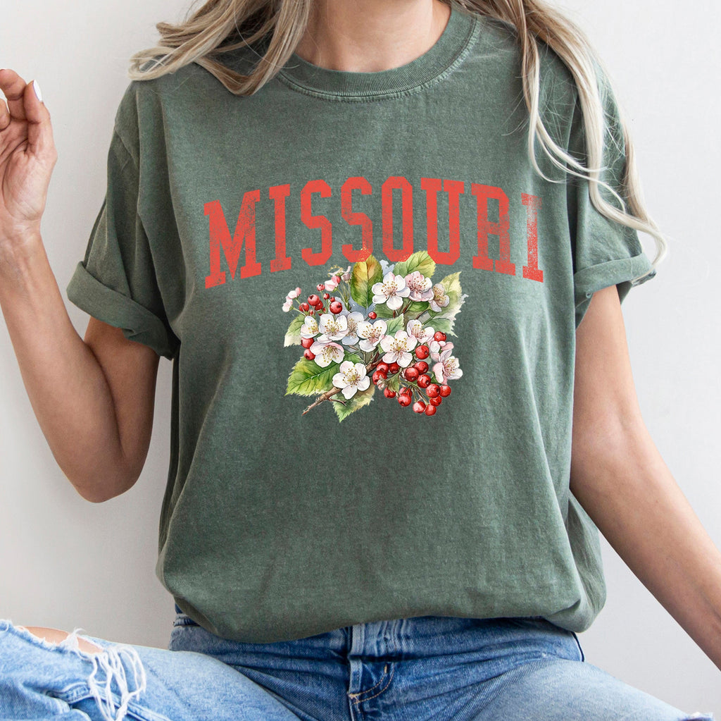 Missouri State Flower Botanical Illustration Celebrating Missouri Native Flora And Prairie Charm Comfort Colors Tee