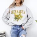 Nebraska State Flower Classic Graphic Artwork Inspired By Nebraska Flora Sweatshirt