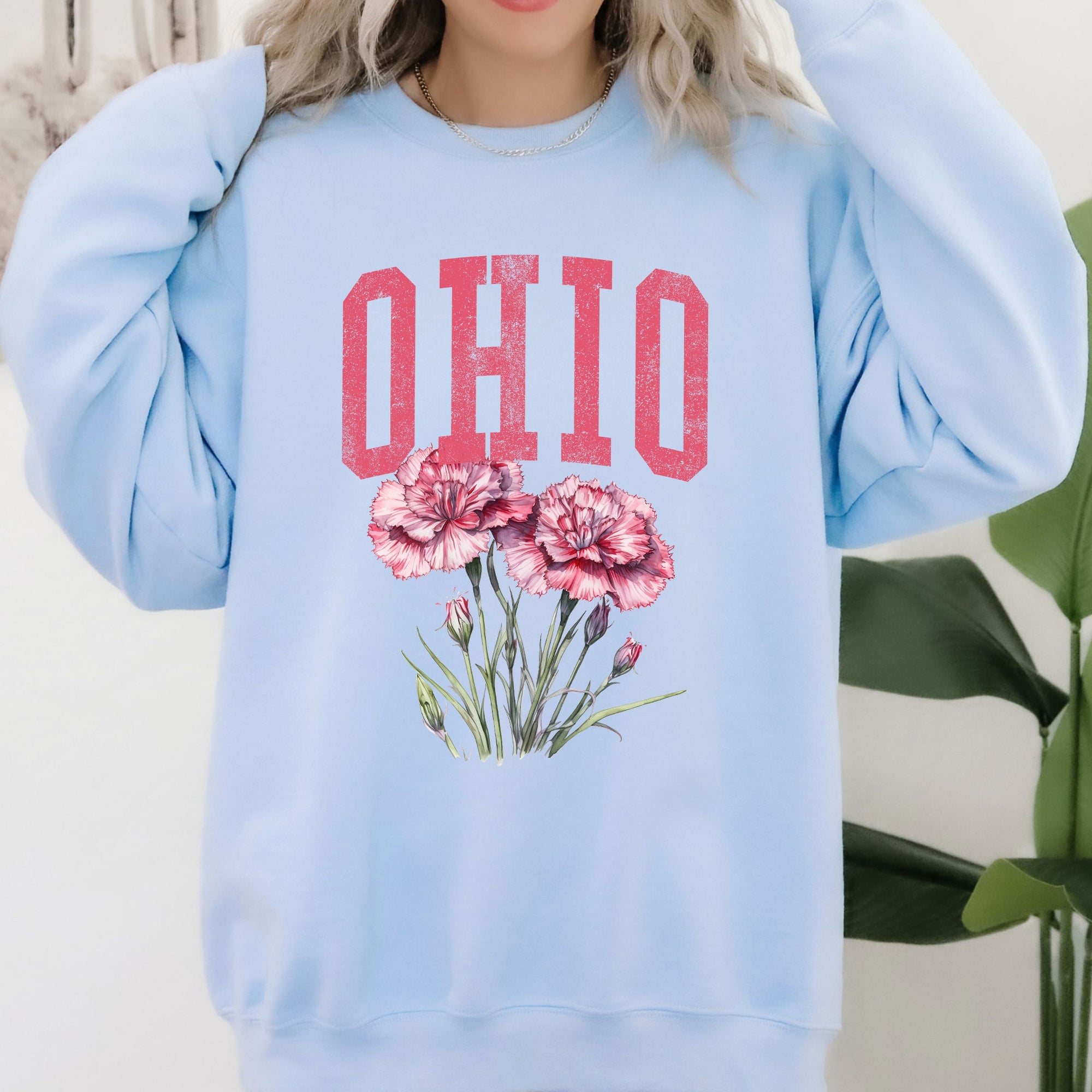 Ohio State Flower Garden Motif Emblem State Pride Floral Artwork Collectors Edition Sweatshirt