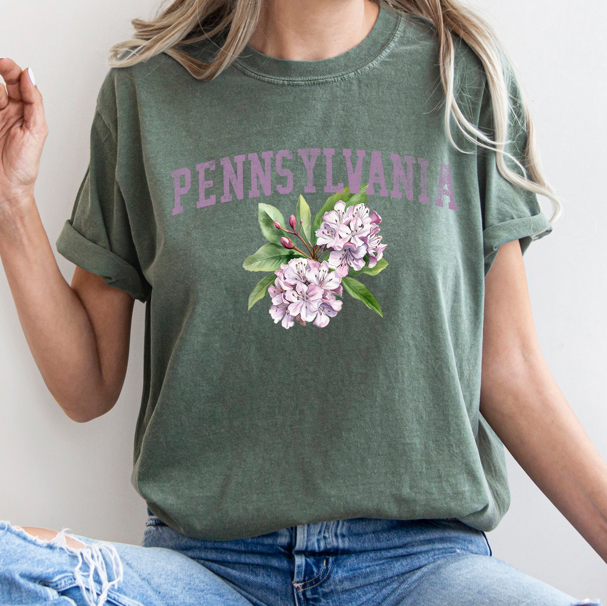 Pennsylvania State Flower Comfort Colors Tee