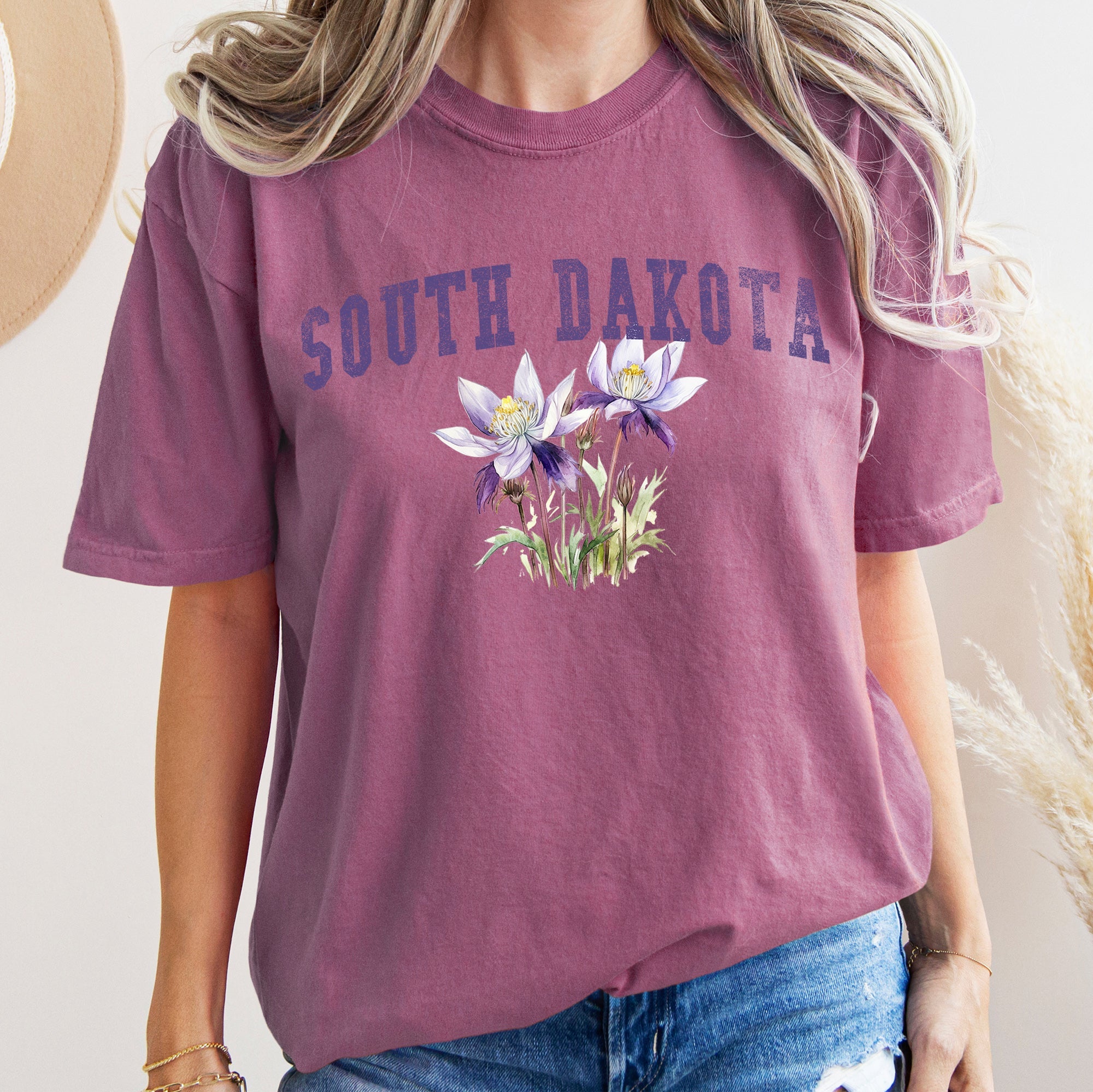 South Dakota State Flower Comfort Colors Tee