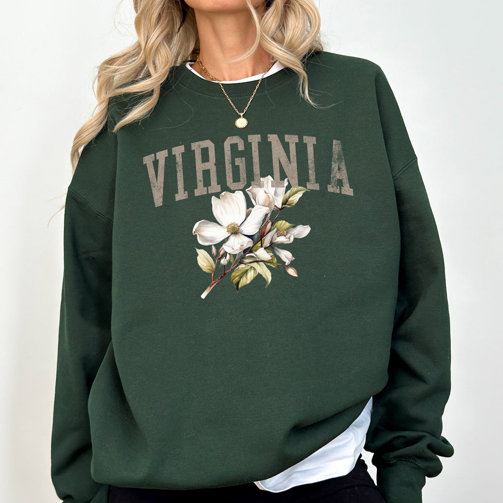 Virginia State Flower Botanical Graphic Pride Nature Emblem Southern State Pride Sweatshirt