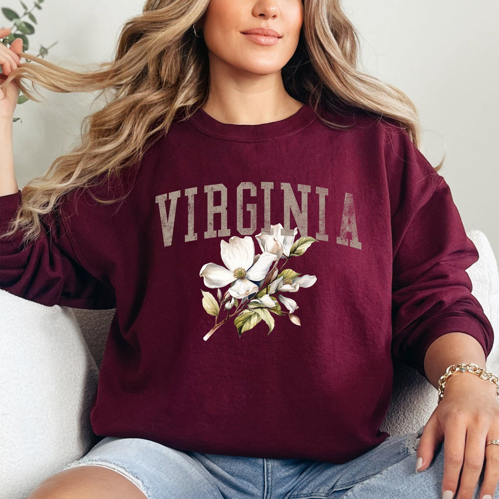 Virginia State Flower Botanical Graphic Pride Nature Emblem Southern State Pride Sweatshirt