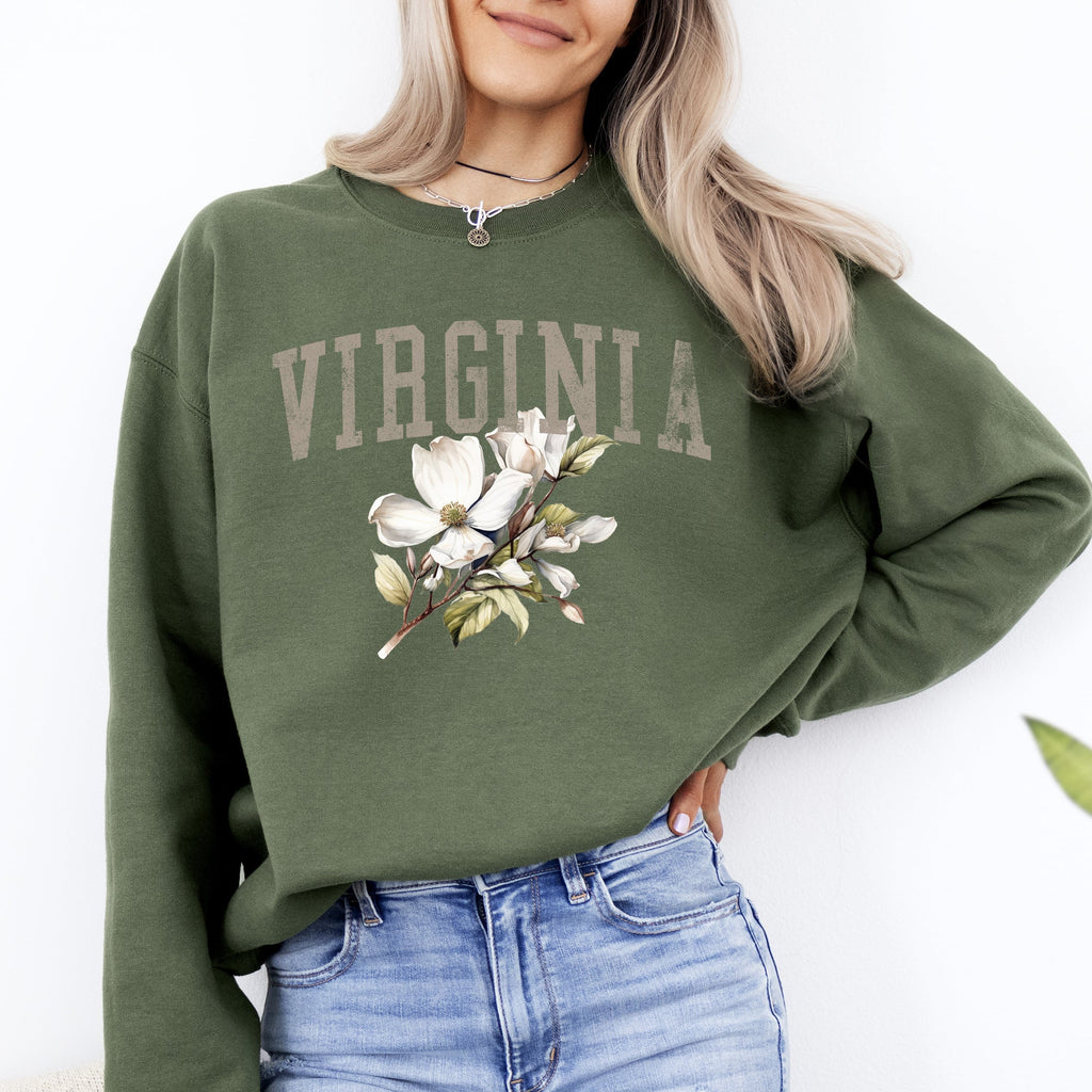 Virginia State Flower Botanical Graphic Pride Nature Emblem Southern State Pride Sweatshirt