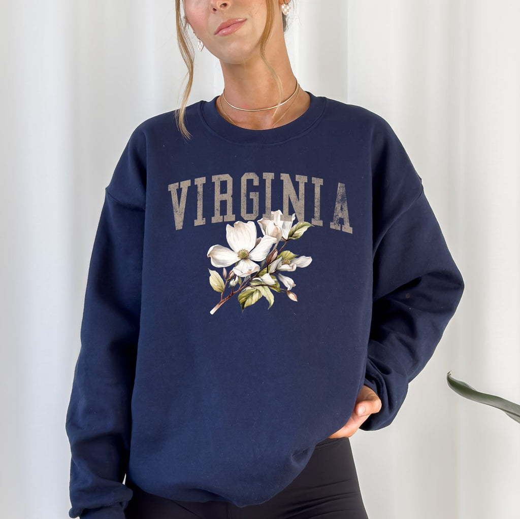 Virginia State Flower Botanical Graphic Pride Nature Emblem Southern State Pride Sweatshirt