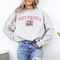 West Virginia State Flower Vintage Script Graphic Emblem Cozy Fleece Everyday Wear Sweatshirt