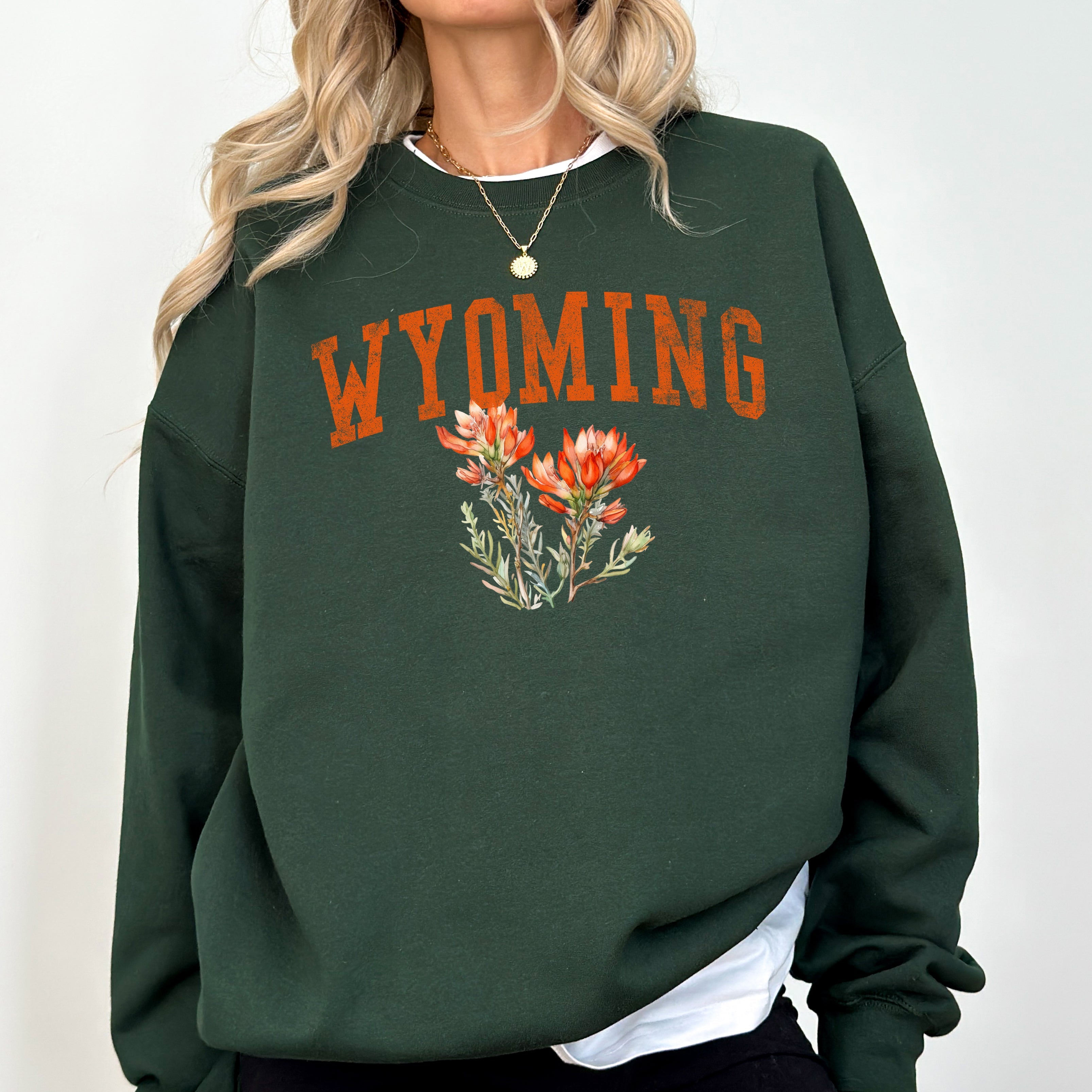 Wyoming State Flower Heritage Edition Botanical Classic Illustration Graphic Sweatshirt