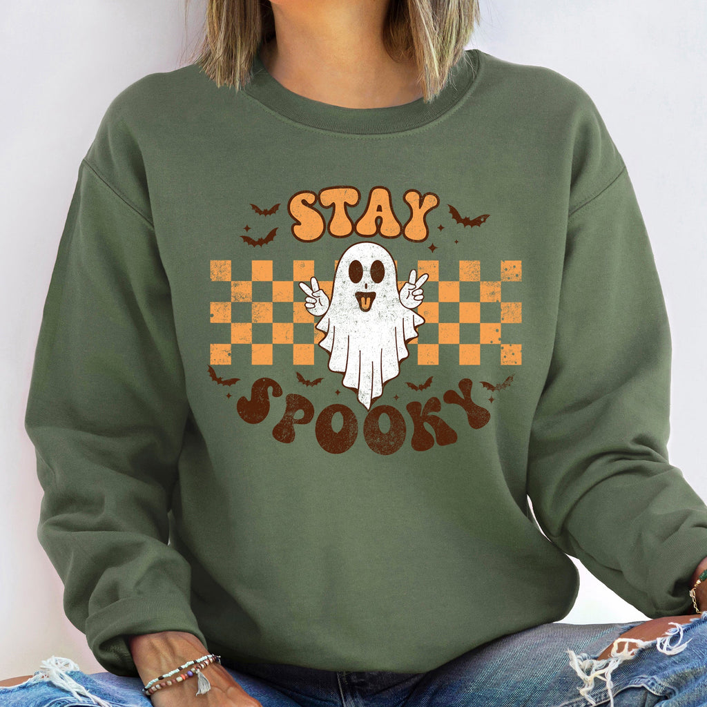 Stay Spooky Vintage Halloween Retro Graphic Nightwear Collection Deluxe Edition Sweatshirt