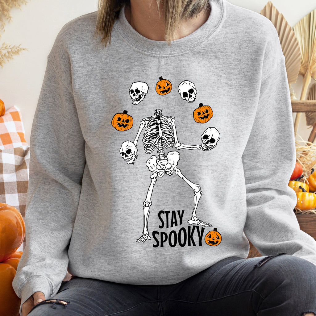 Spooky Skeleton Juggling Halloween Themed Night Of Tricks And Treats Premium Sweatshirt