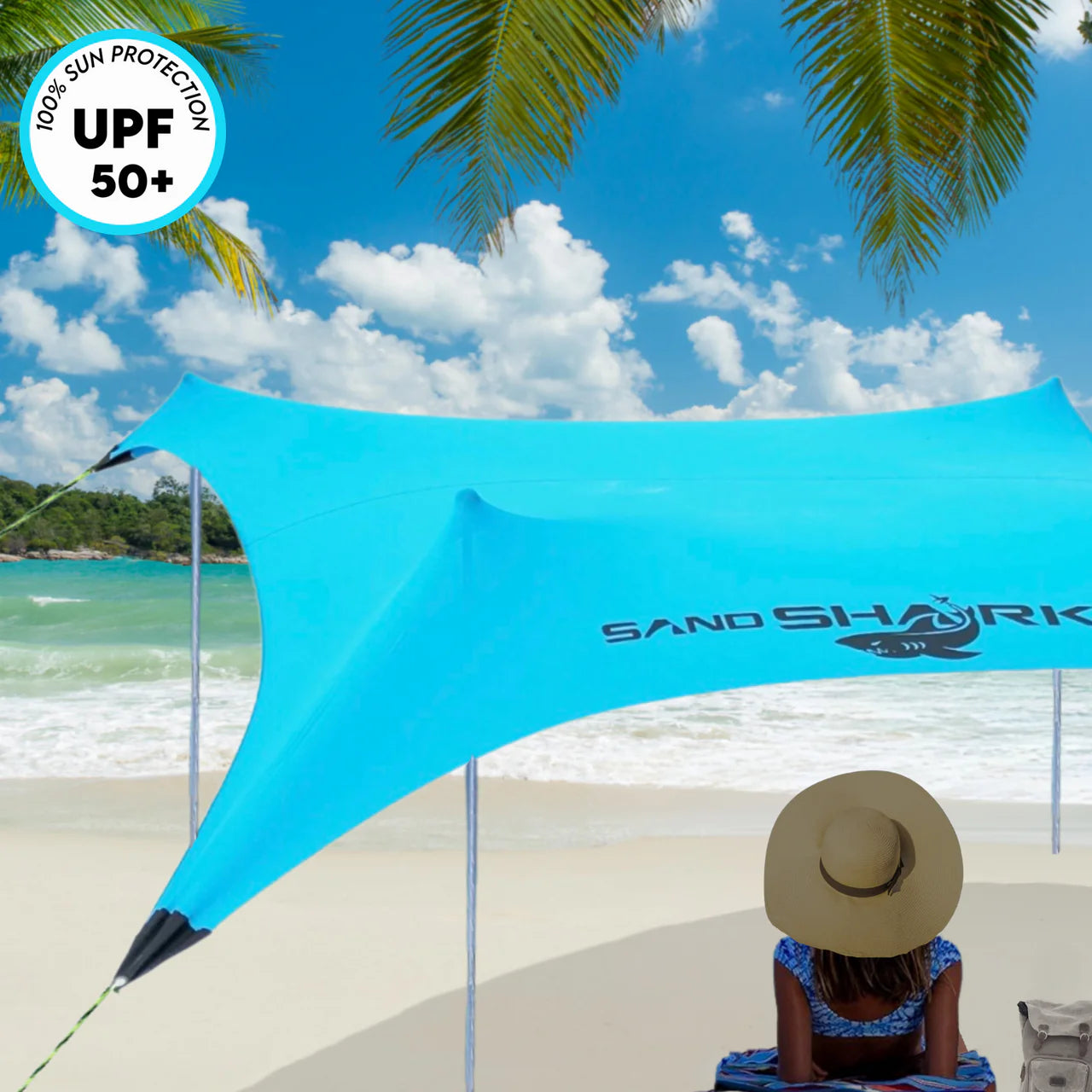 FINAL SALE-CLEARANCE Large Pop Up Beach Tent for Outdoors.