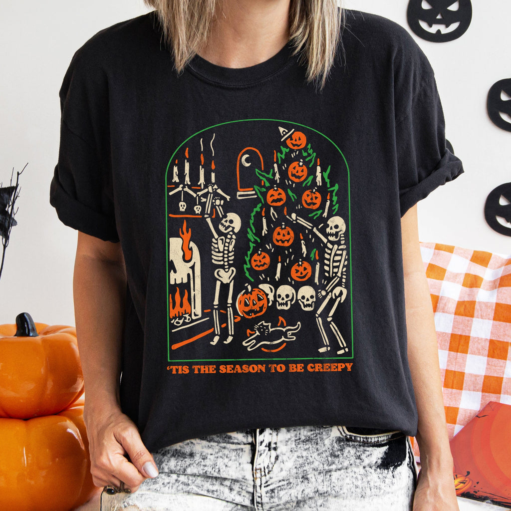 Tis The Season To Be Creepy Retro Halloween Haunted House Edition Comfort Colors Tee
