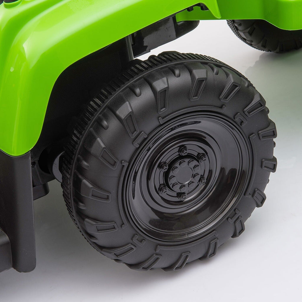 TOBBI 12V Battery-Powered Toy Tractor with Trailer for Kids - Electric Ride-On Vehicle