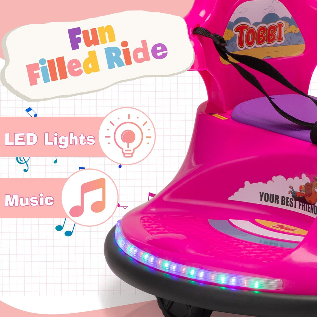 12V Electric Snail-Shaped Ride-On Car for Toddlers with 360° Rotating Bumper