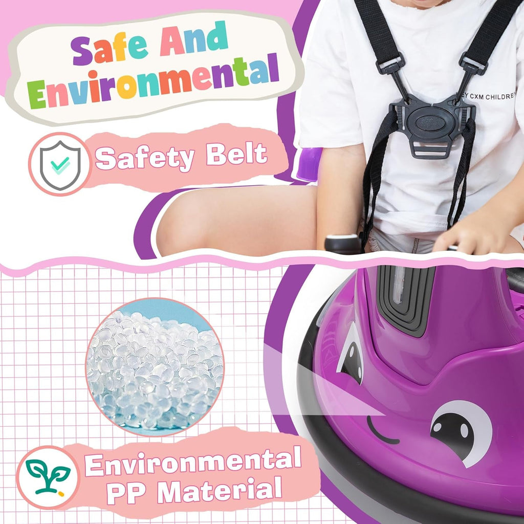 12V Electric Snail-Shaped Ride-On Bumper Car for Toddlers with Remote Control