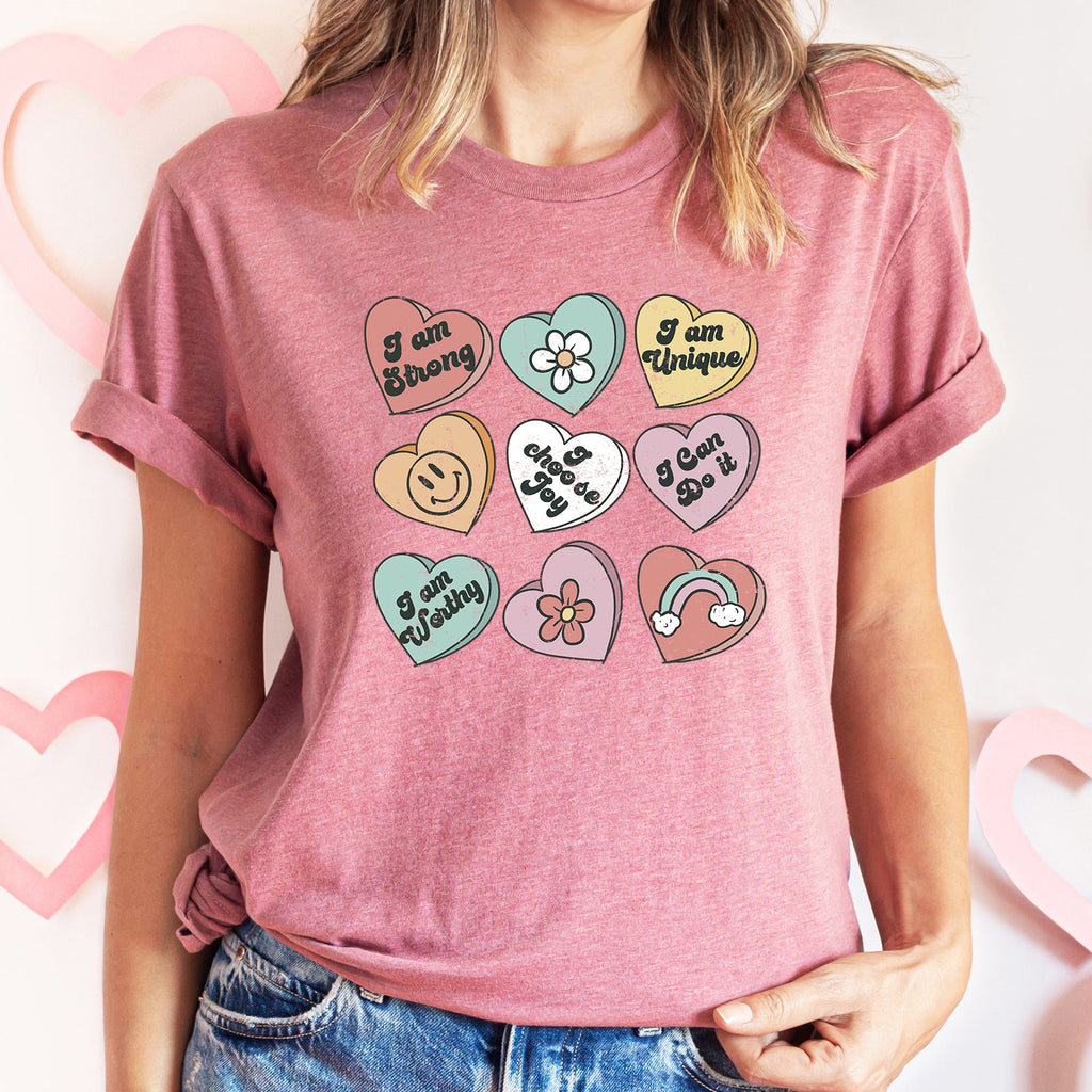 Valentine's Sweet Hearts Candy Heart Edition Premium Soft Lightweight Everyday Graphic Tee