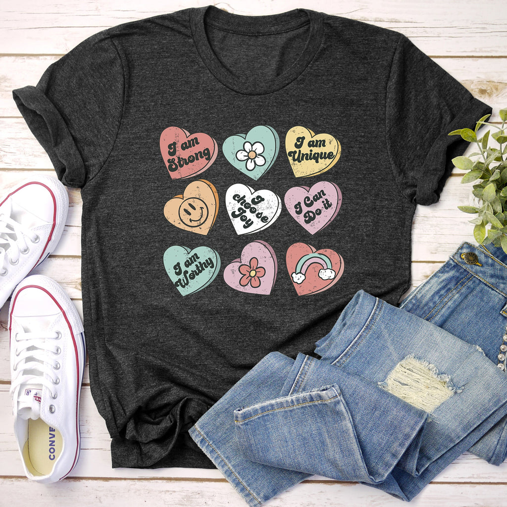 Valentine's Sweet Hearts Candy Heart Edition Premium Soft Lightweight Everyday Graphic Tee