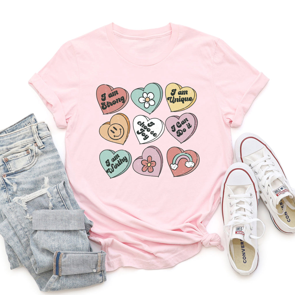 Valentine's Sweet Hearts Candy Heart Edition Premium Soft Lightweight Everyday Graphic Tee