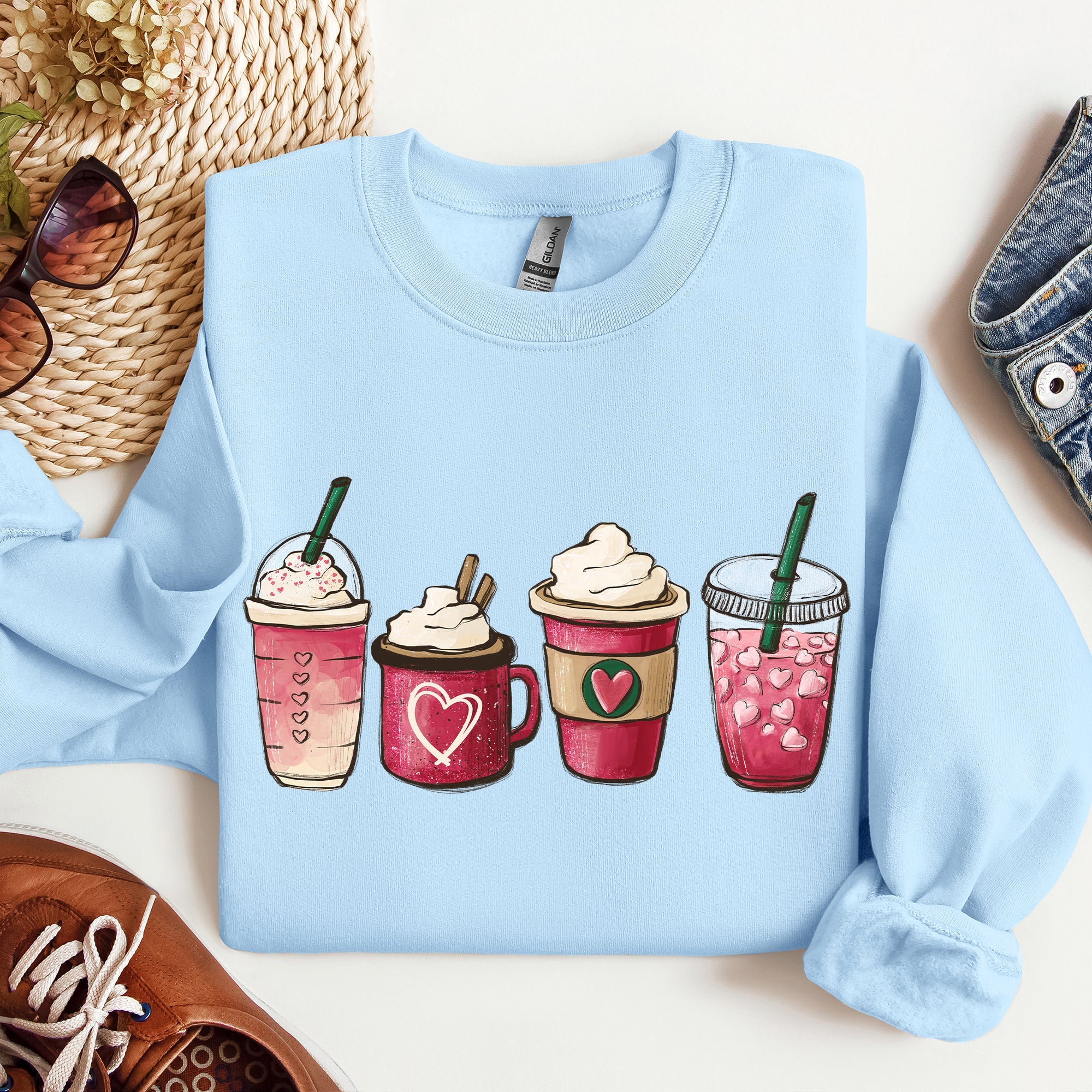 Valentine's Coffee And Drinks Cozy Edition For Coffee Lovers Forever Graphic Sweatshirt