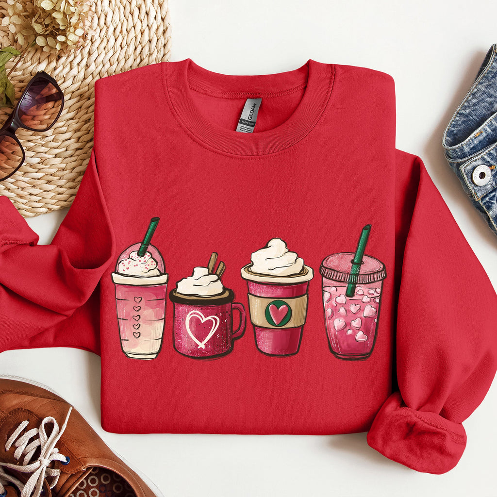 Valentine's Coffee And Drinks Cozy Edition For Coffee Lovers Forever Graphic Sweatshirt