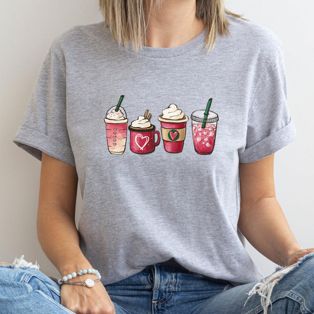Valentine's Day Coffee Drinks Cupids Latte Art Be Mine Love Letter Cozy Graphic Tee