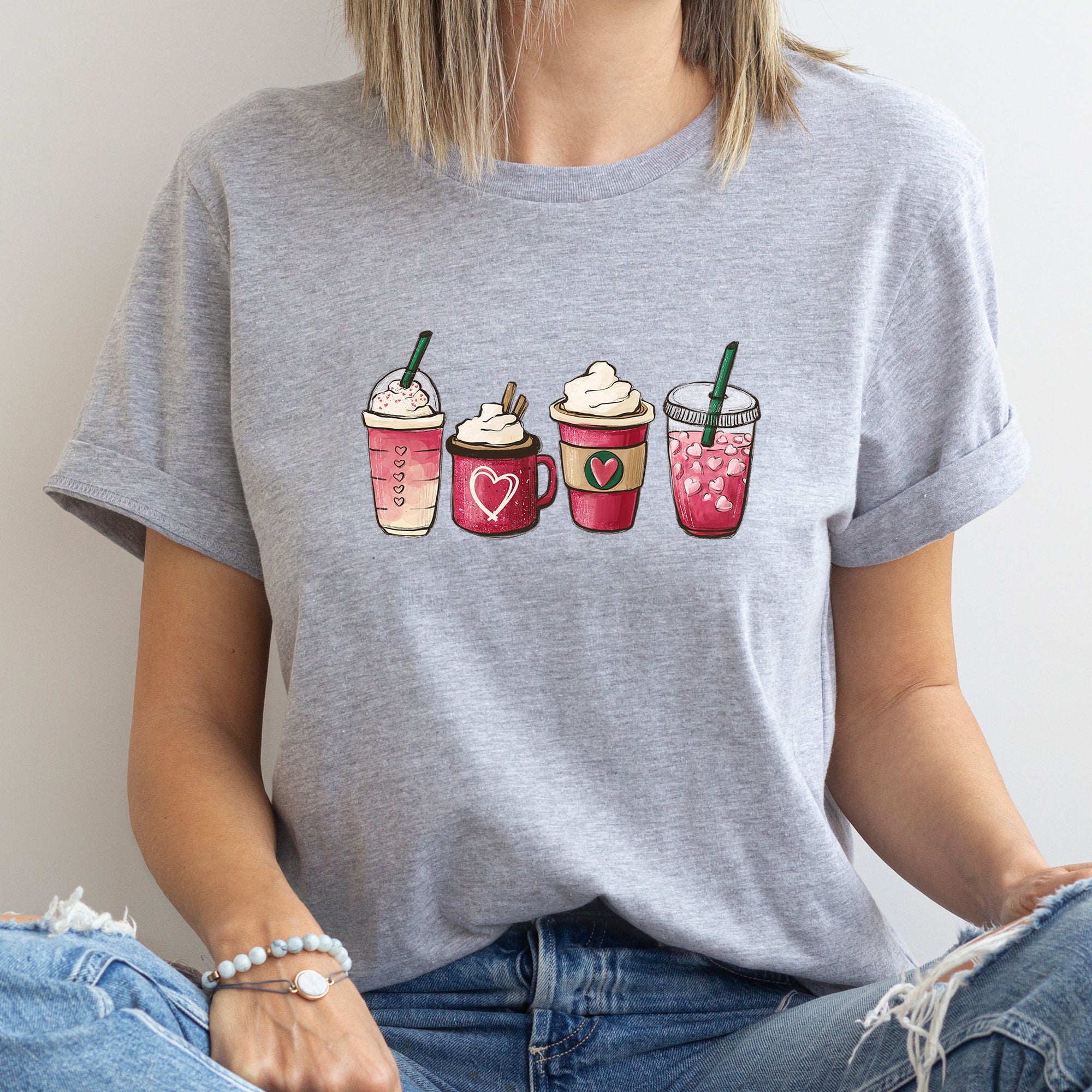 Valentine's Day Coffee Drinks Cupids Latte Art Be Mine Love Letter Cozy Graphic Tee