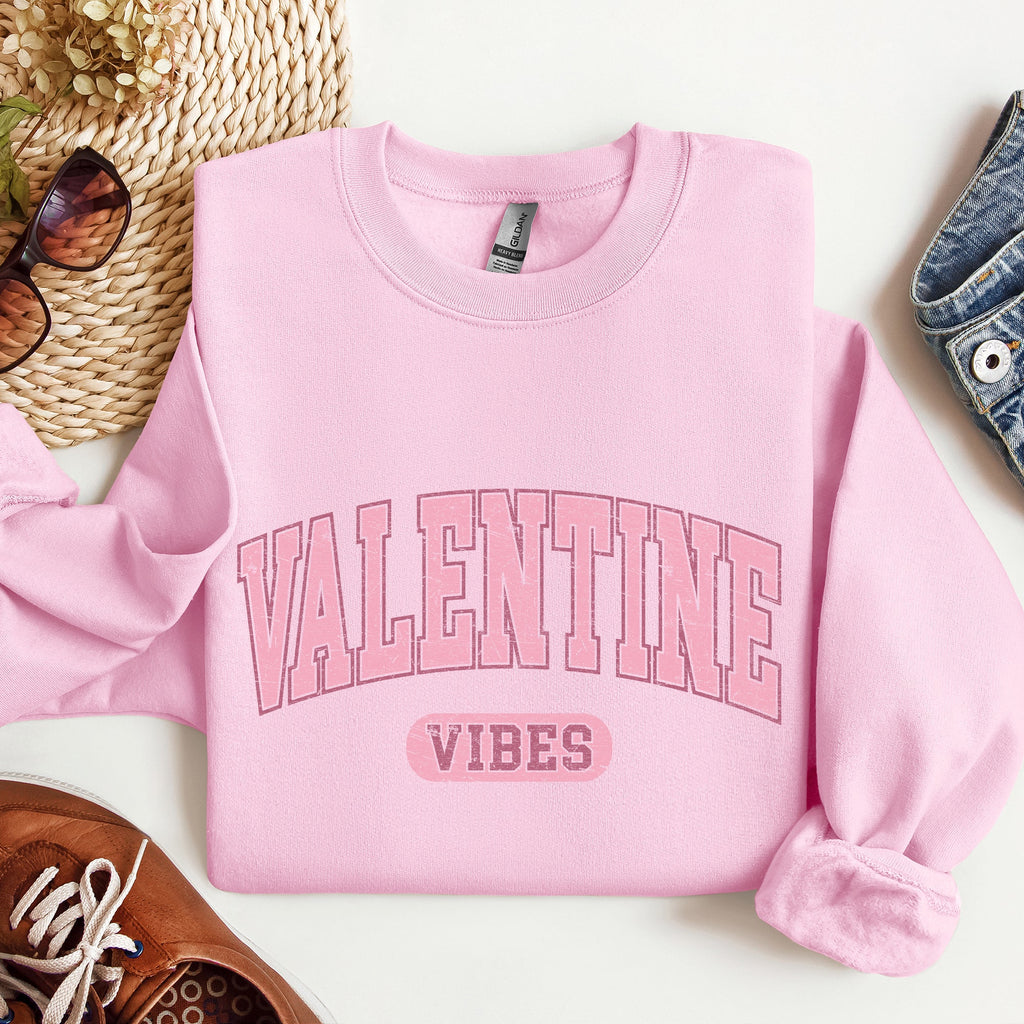Valentine Vibes Collegiate College University Campus Romance Deluxe Edition Sweatshirt