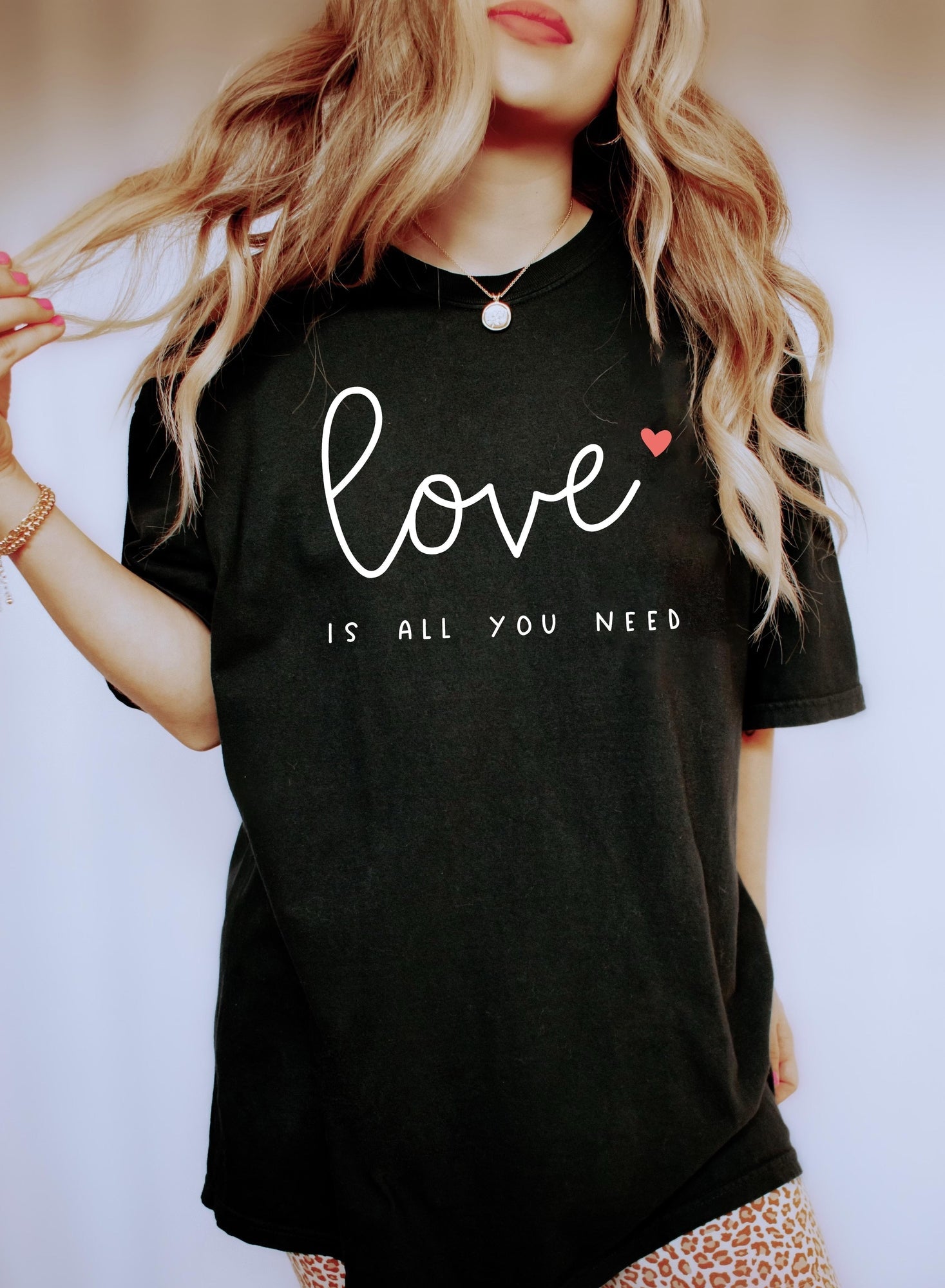 Love Is All You Need Valentine's Day Edition Premium Cozy Romantic Quote Graphic Comfort Colors Tee
