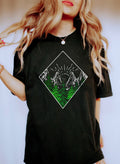 Pine Trees and Mountain View Nature Landscape Scene For Outdoor Lovers Comfort Colors Tee