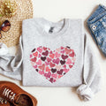Watercolor Hearts Valentine's Day Romance Edition Cozy Fleece Cotton Blend Sweatshirt