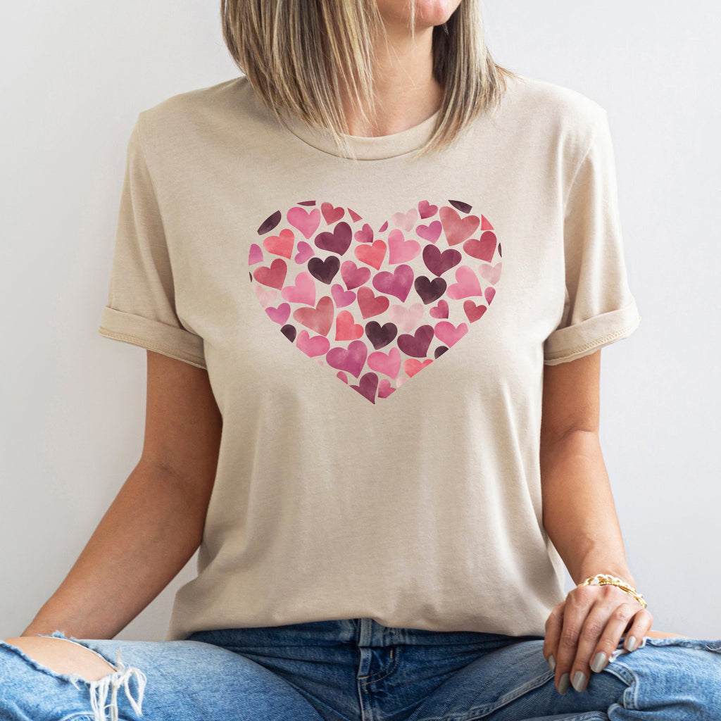 Watercolor Hearts Valentine's Day Edition Ultra Soft Premium Cotton Everyday Graphic Tee
