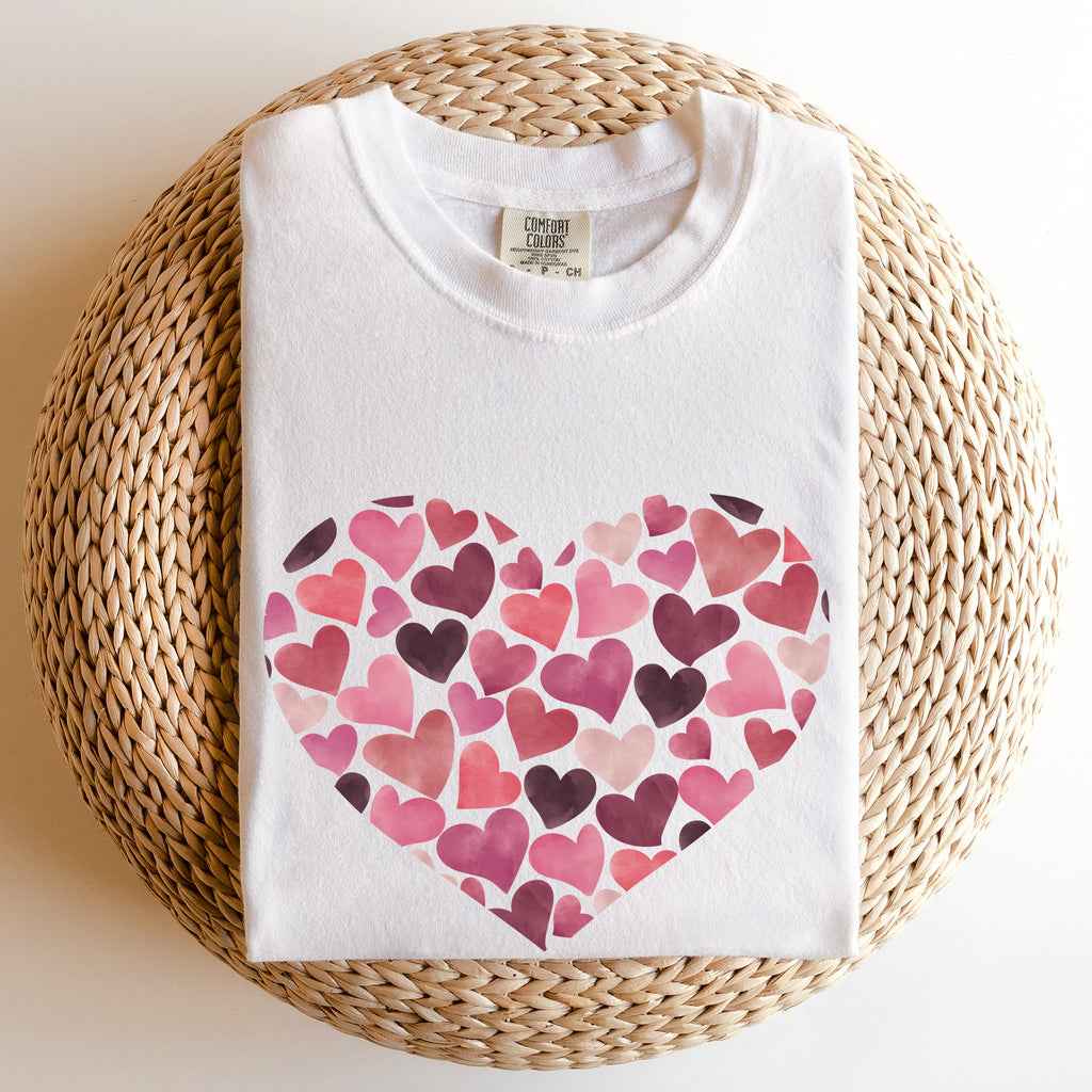 Watercolor Hearts Valentine's Day Edition Premium Soft Feel Print Comfort Colors Tee