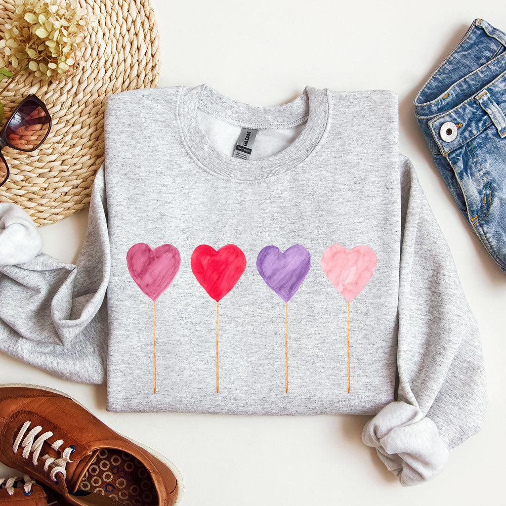 Watercolor Lollipops Candy Sweets Suckers Valentine's Day Limited Edition Sweatshirt