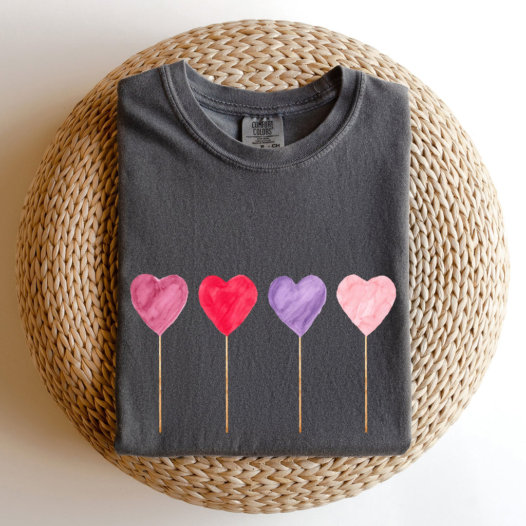 Watercolor Lollipops Candy Sweets Suckers Valentine's Day Edition Comfort Colors Tee