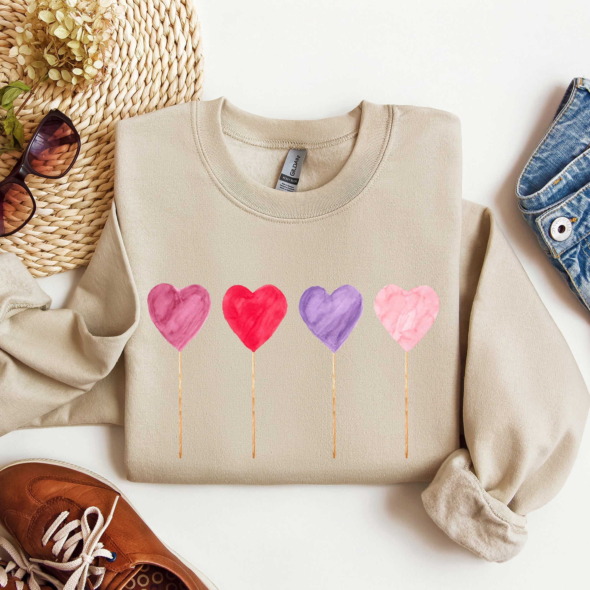 Watercolor Lollipops Candy Sweets Suckers Valentine's Day Limited Edition Sweatshirt