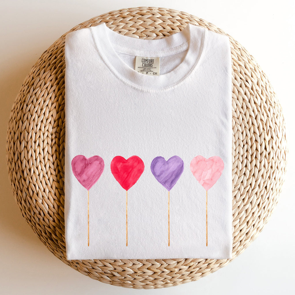 Watercolor Lollipops Candy Sweets Suckers Valentine's Day Edition Comfort Colors Tee